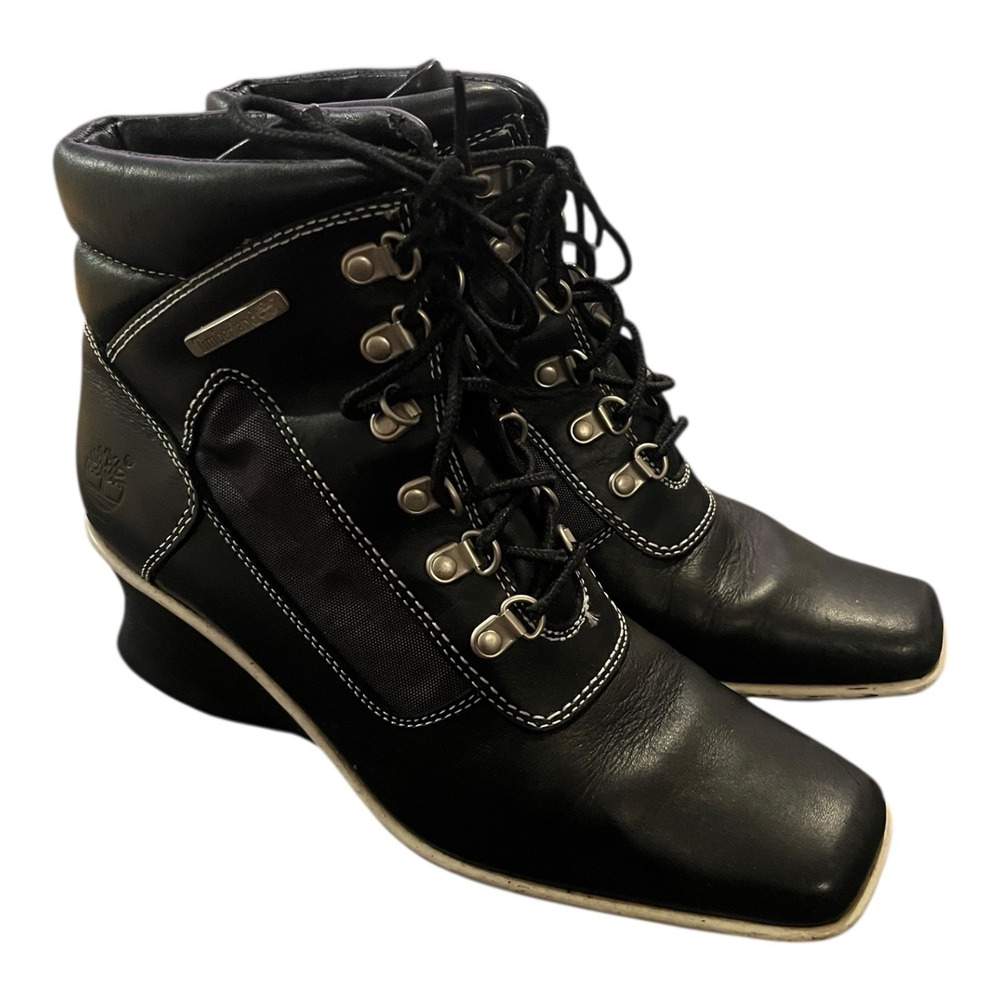 Womens Timberland Black and Grey Chelsea Heel Ankle Boots 6.5